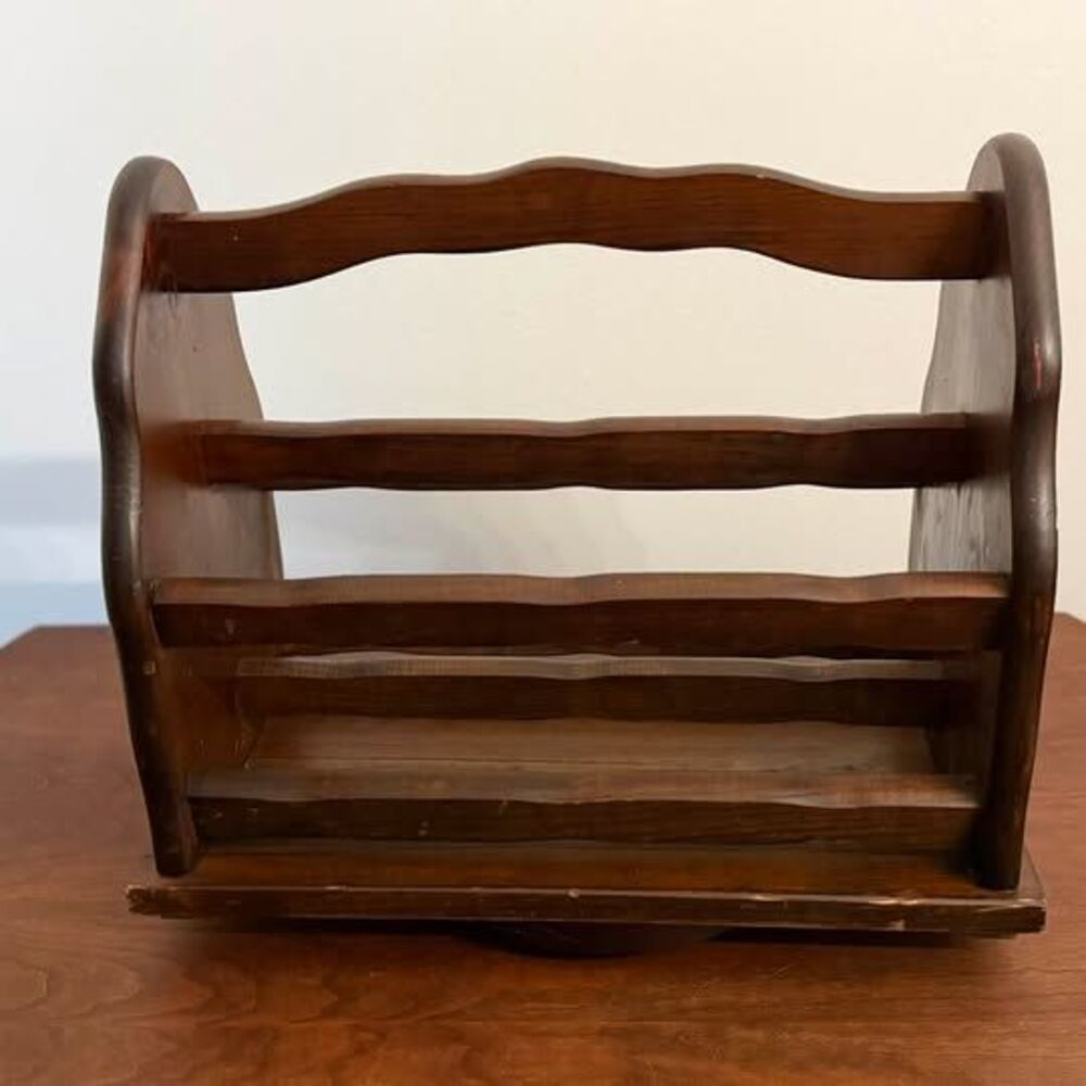 Vintage Wooden Magazine Rack - Picture 3 of 9